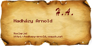 Hadházy Arnold névjegykártya